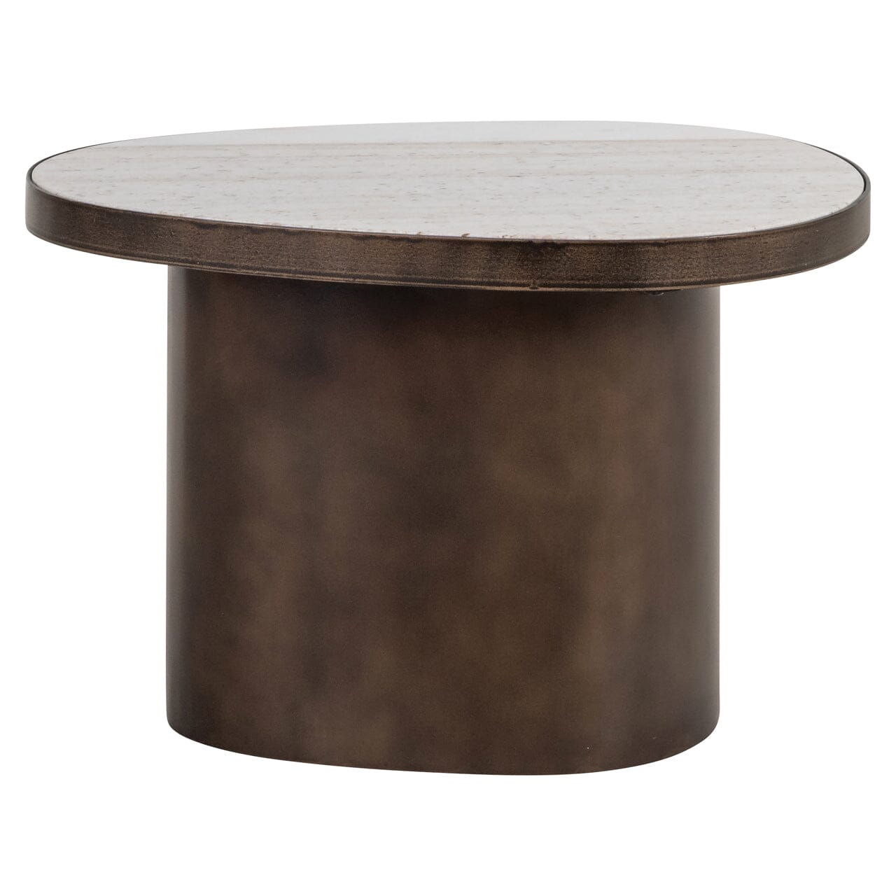 Ondine Bronze Oval Side Table with Marble Top Furniture