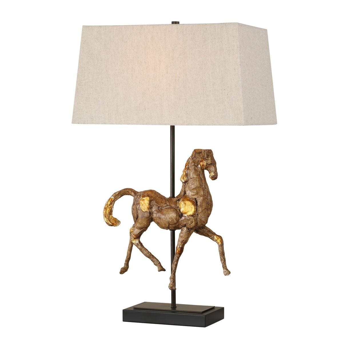 Orphenus Antique Brass Horse Table Lamp Lighting