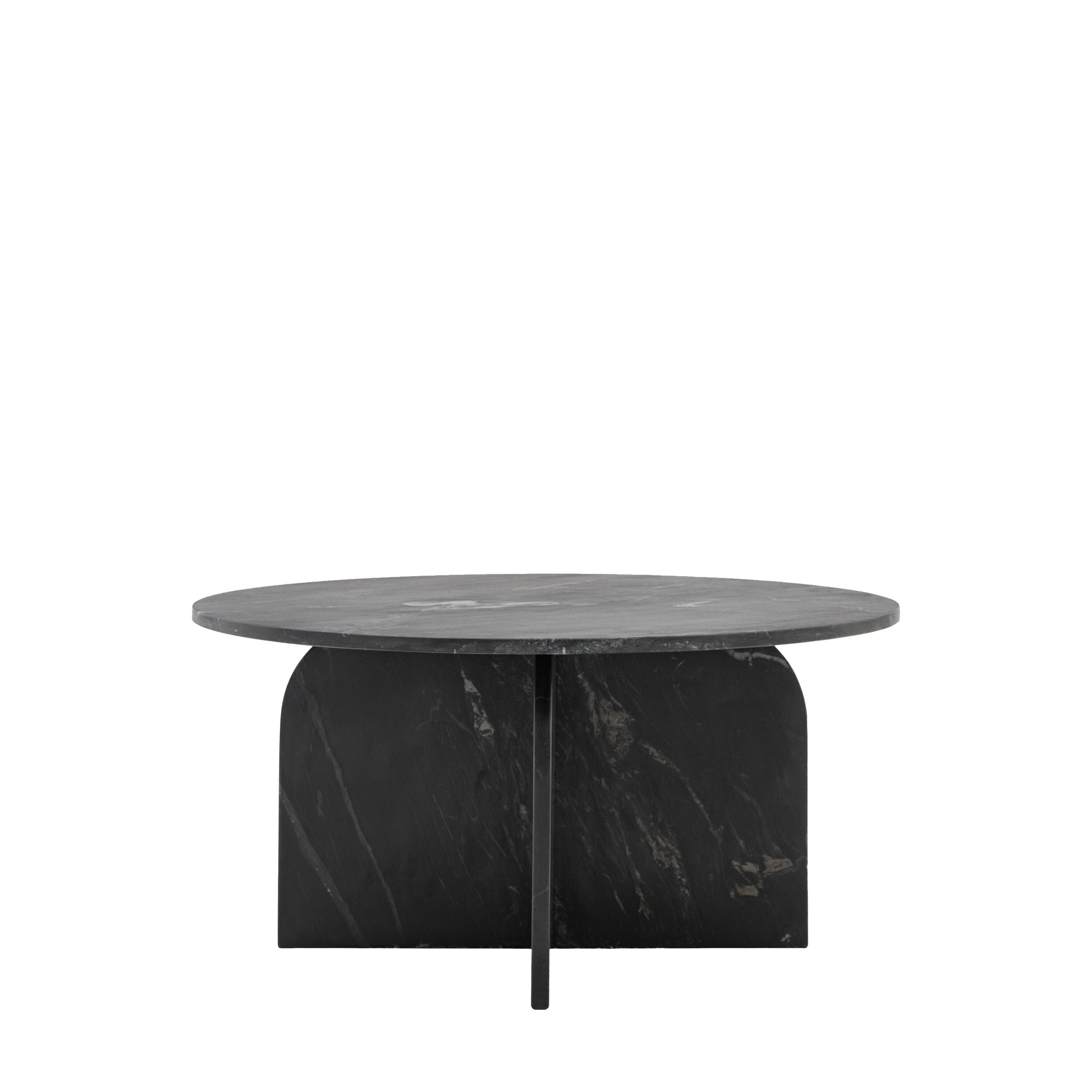 Osaka Black Marble Round Coffee Table Furniture