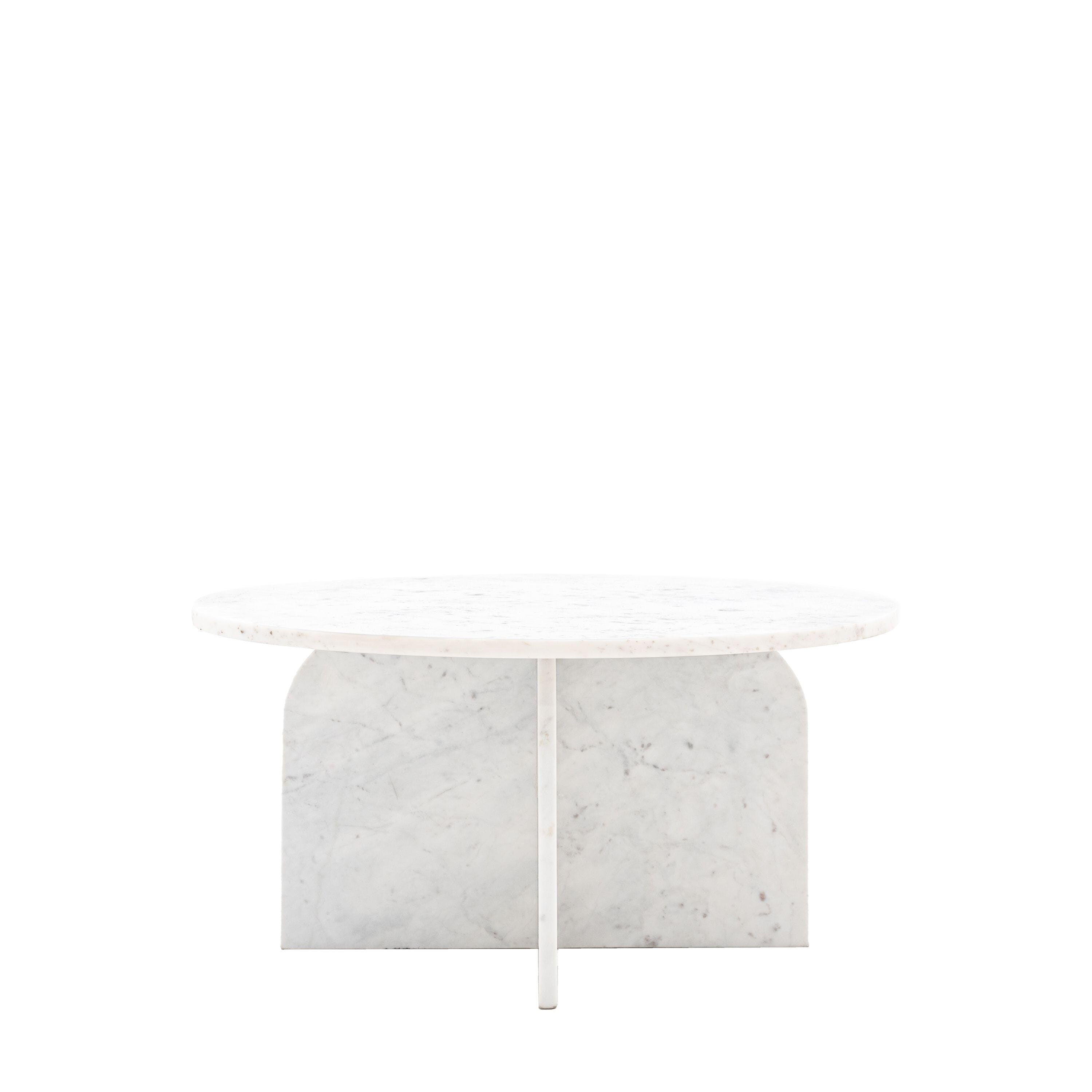 Osaka White Marble Round Coffee Table Furniture