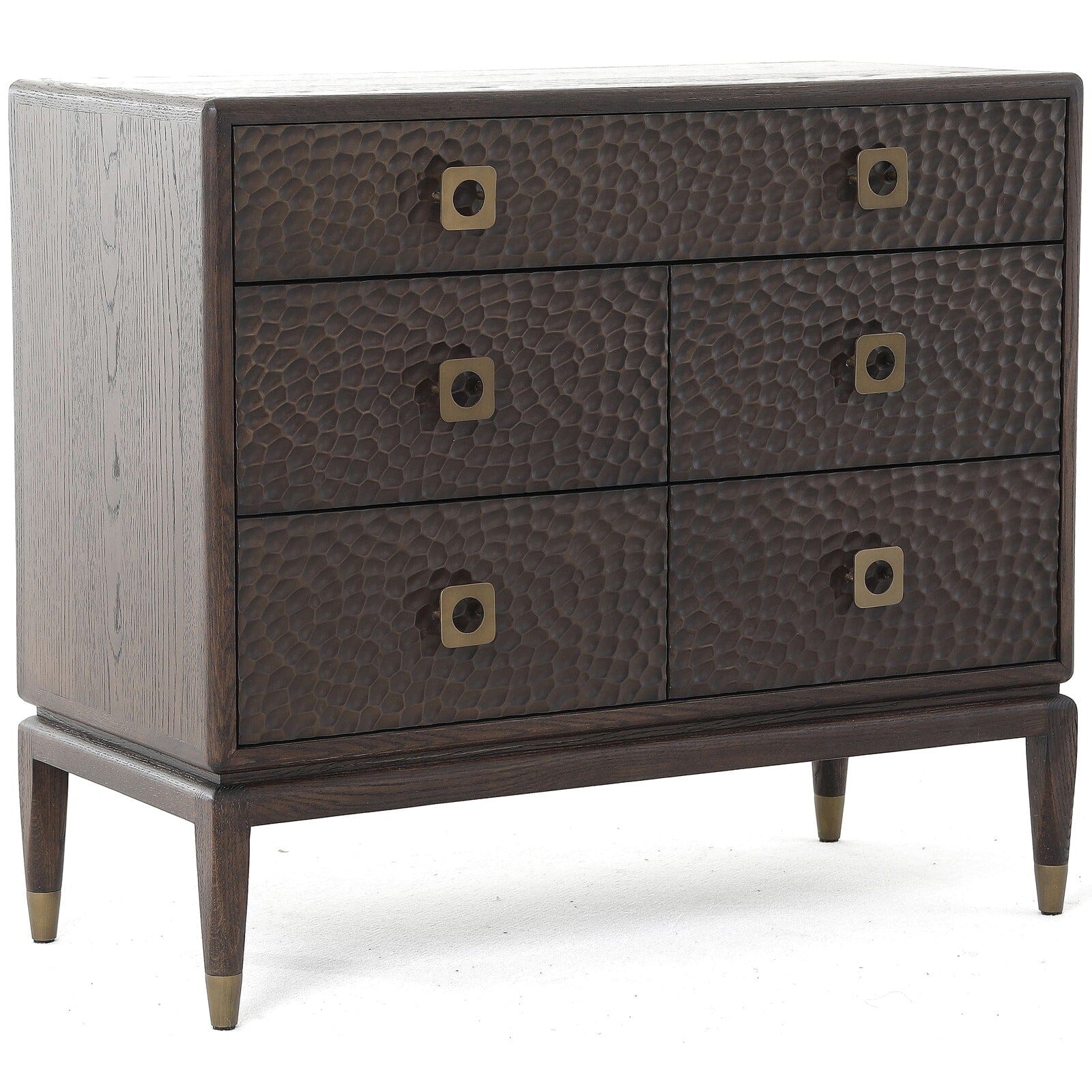 Osmund Dark Hammered Oak Effect 5 Drawer Chest Furniture