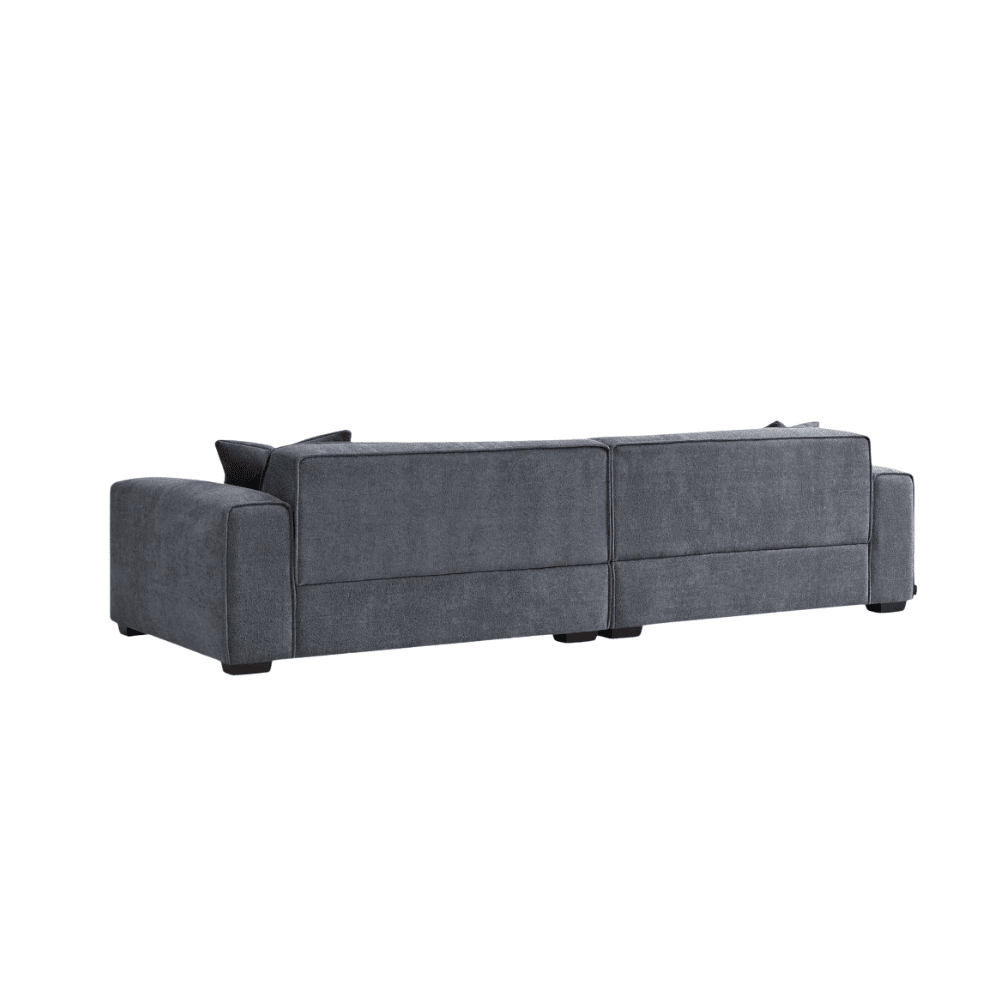 Ottilie Charcoal Boucle 4 Seater Sofa with Footstool Sofa