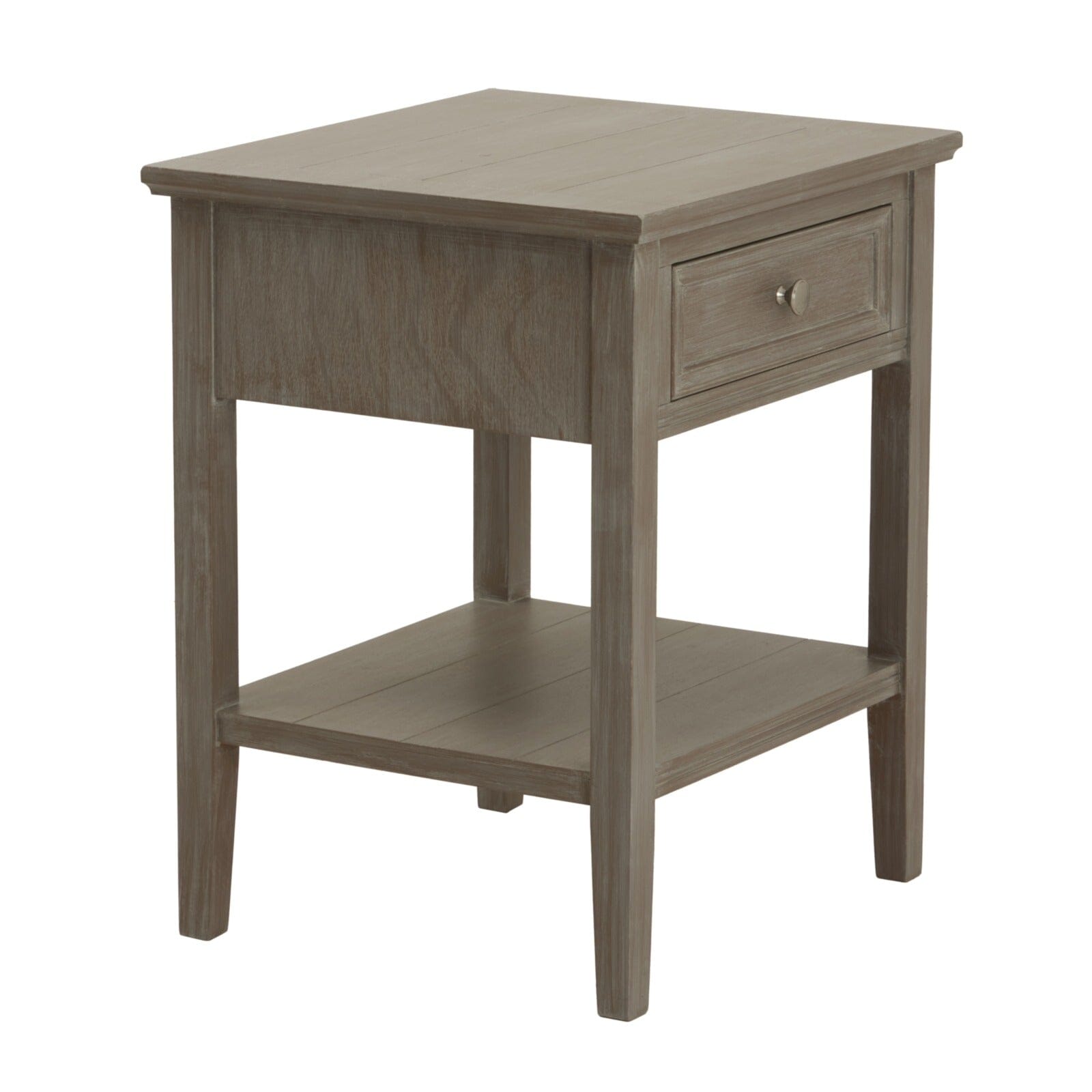 Palma Grey Washed Wood 1 Drawer Side Table Furniture