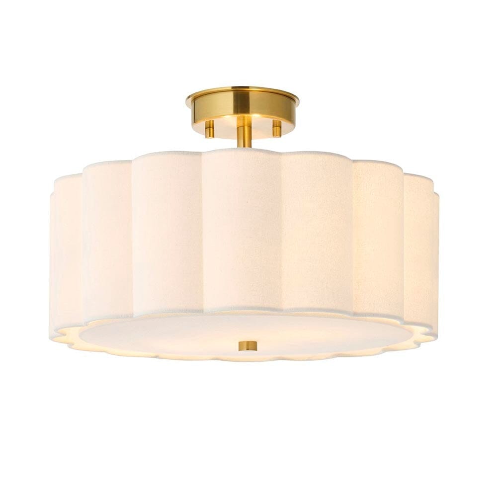 Pandora Cream & Gold Flush Ceiling Light Lighting
