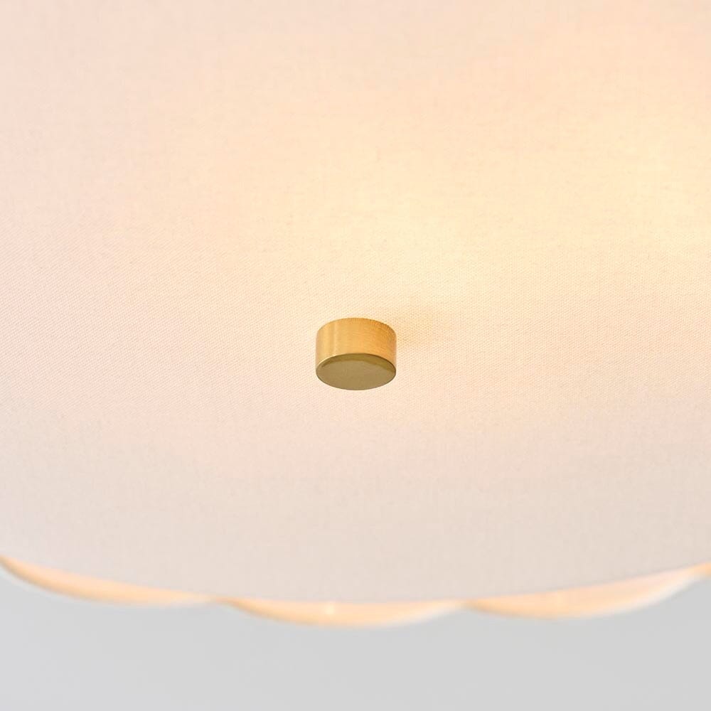 Pandora Cream & Gold Flush Ceiling Light Lighting