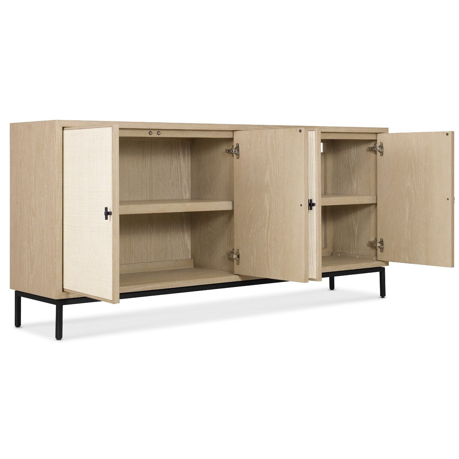 Paradigm Light Oak & Linen 4 Door Sideboard Furniture