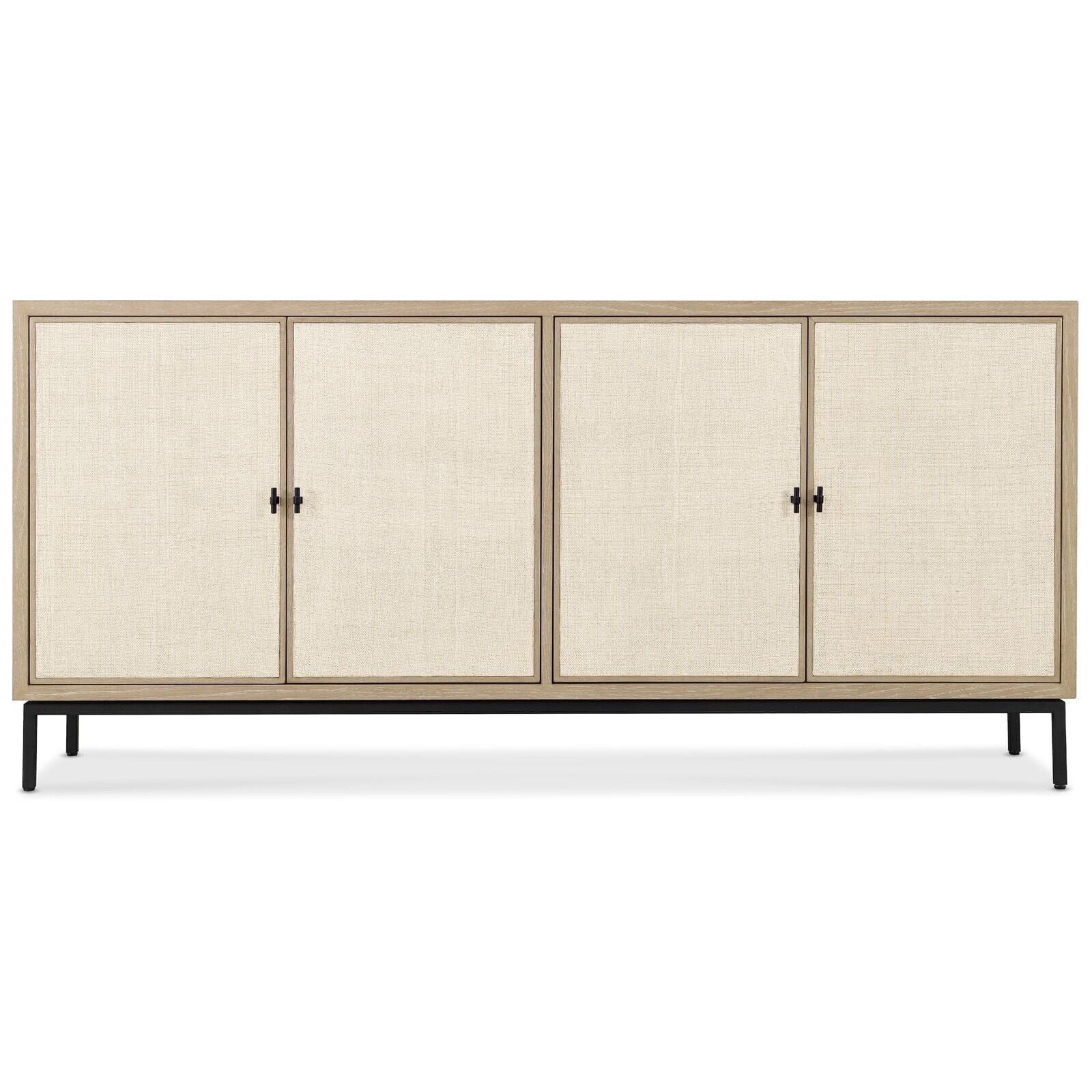 Paradigm Light Oak & Linen 4 Door Sideboard Furniture
