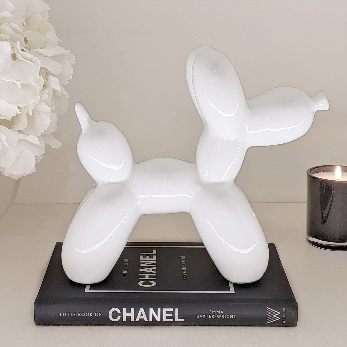 Patrice Cream Standing Balloon Dog Ornament Accessories