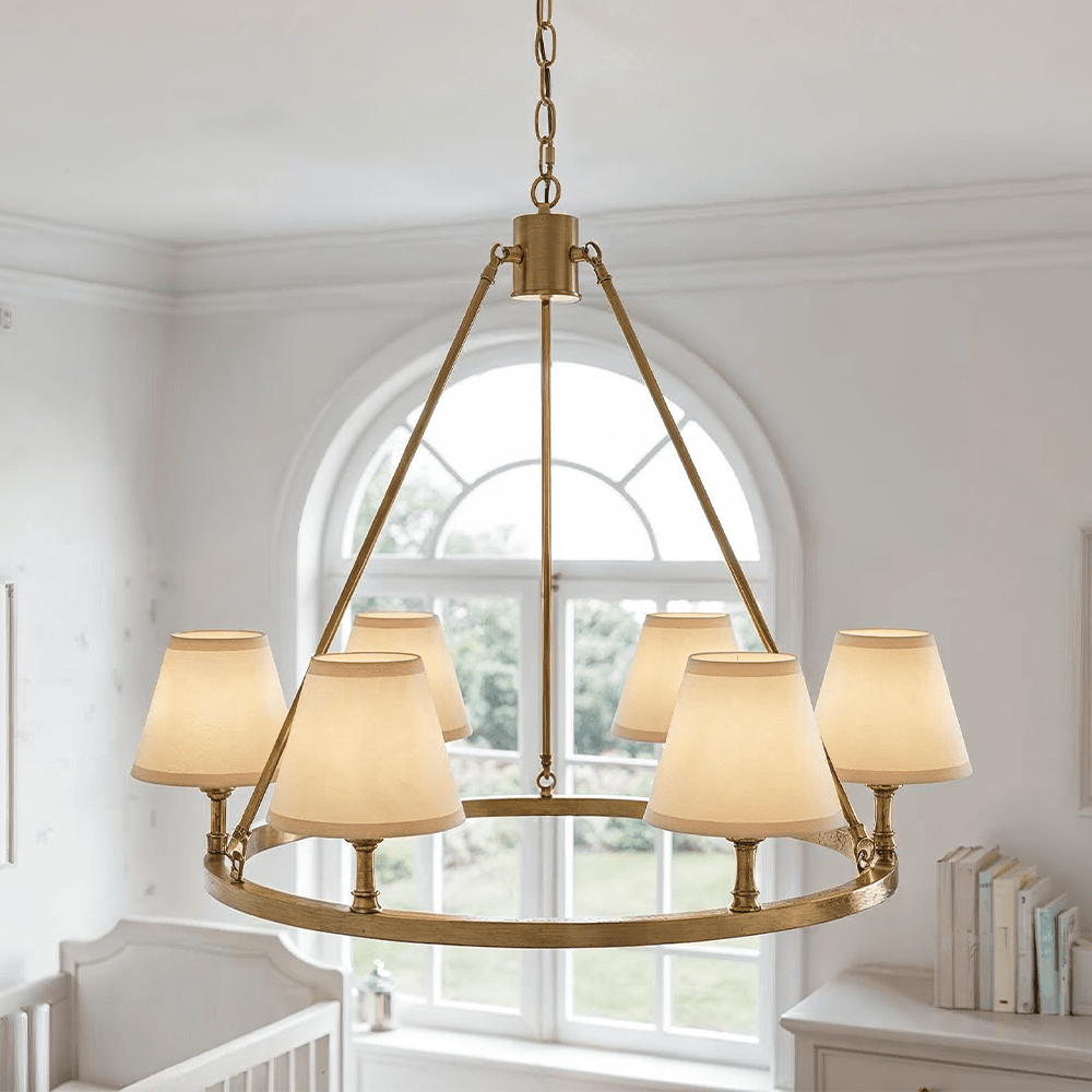 Payton Brass 6 Light Round Pendant Ceiling Light Lighting