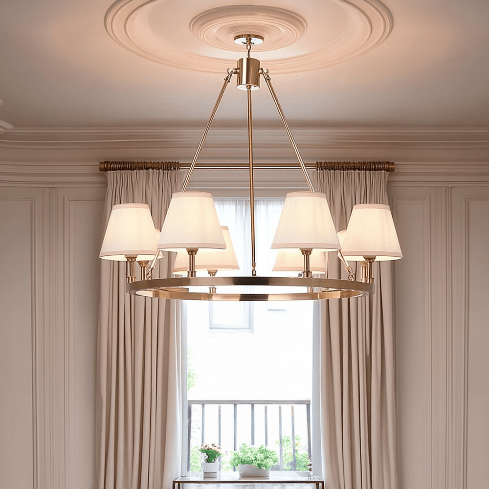 Payton Brass 6 Light Round Pendant Ceiling Light Lighting