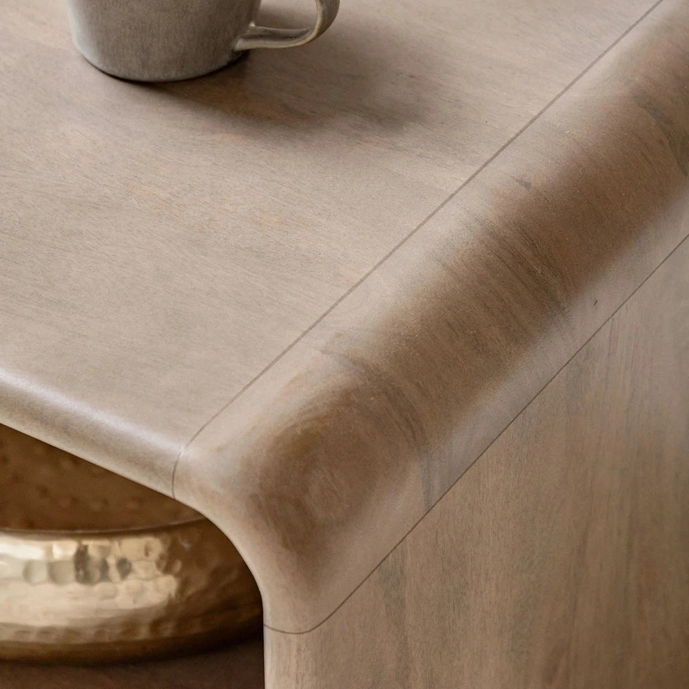 Penelope Luxury Ribbed Wooden 1 Door Coffee Table Furniture