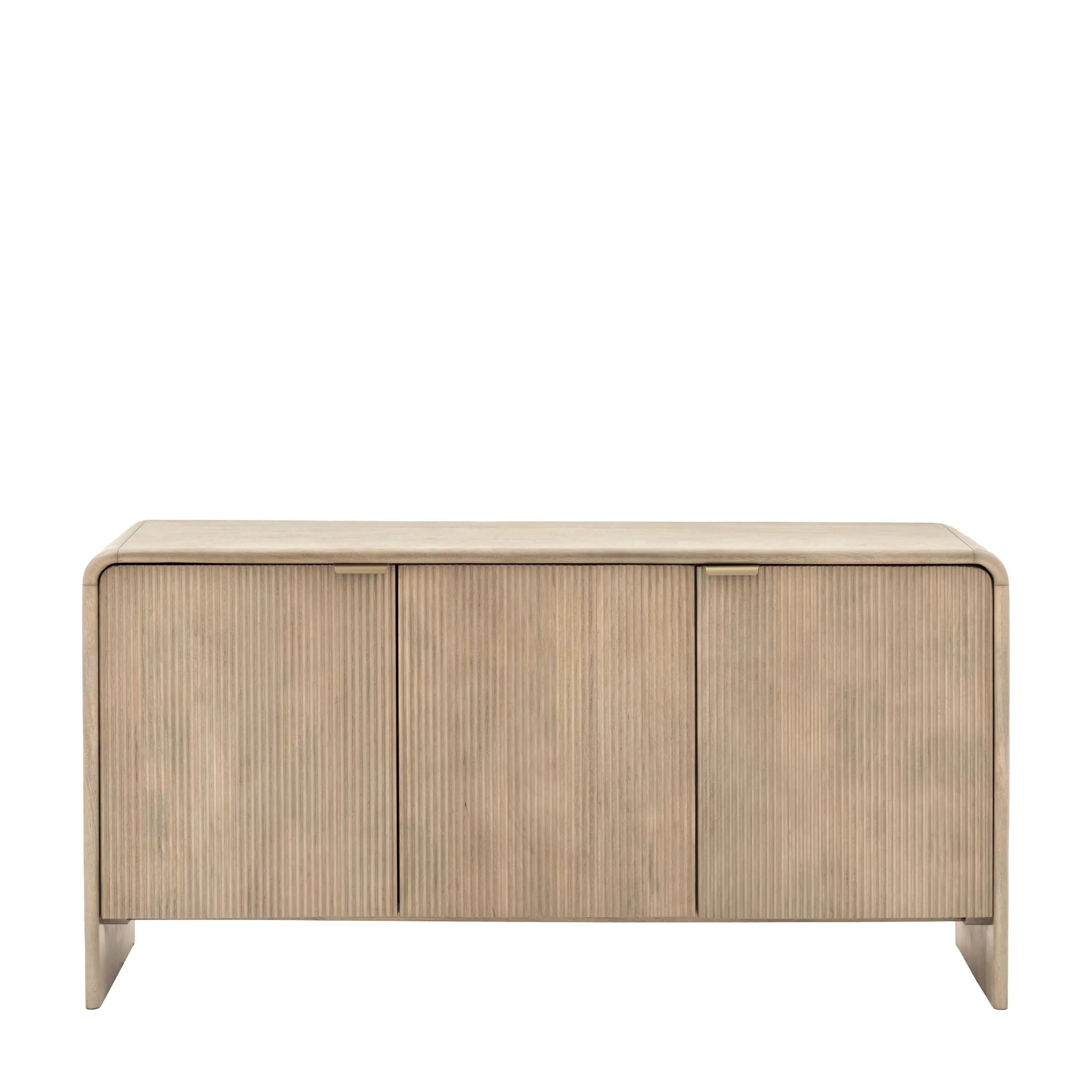 Penelope Luxury Ribbed Wooden 3 Door Sideboard Furniture