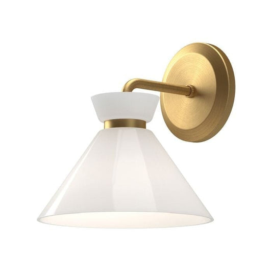 Pilar Gold Wall Light with Opal Shade Lighting