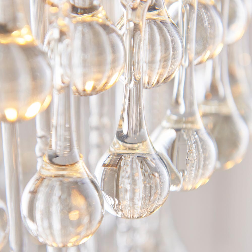 Pippa Antique Brass & Clear Glass Droplet Pendant Ceiling Light Lighting