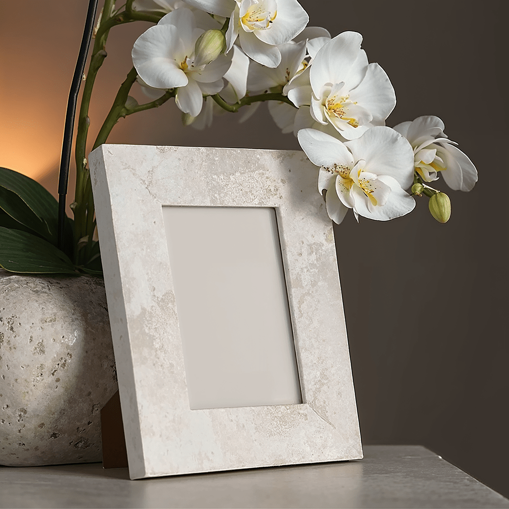 Priscilla White Concrete Effect Photo Frame - 5x7" Accessories