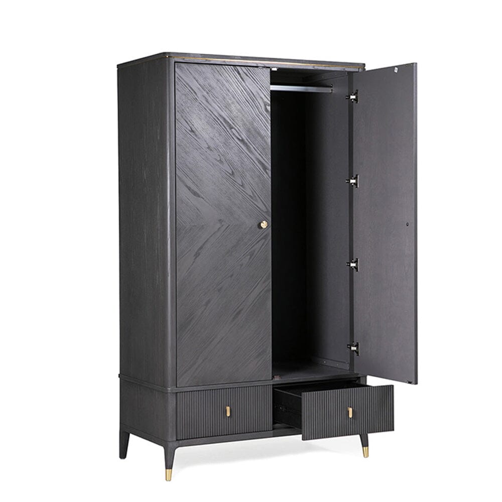 Putney Grey & Gold 2 Door Wardrobe Furniture