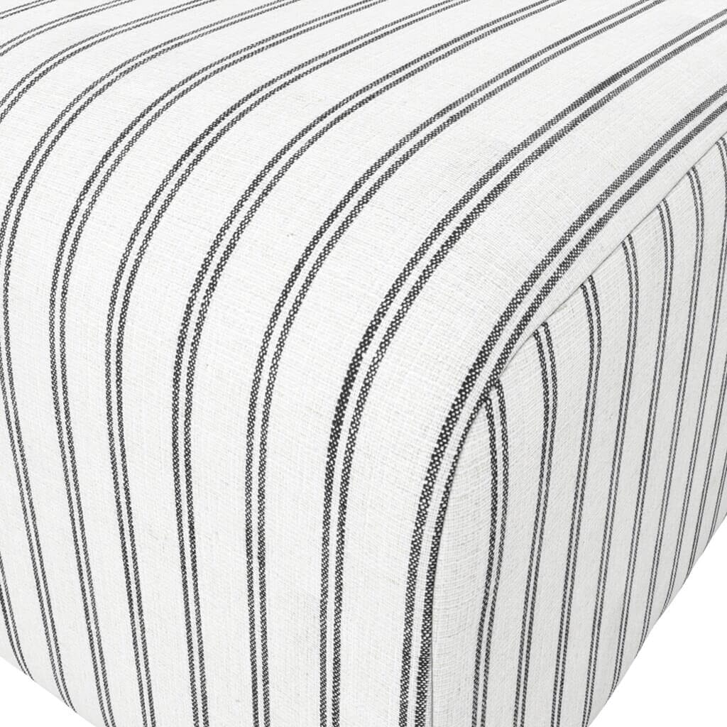 Quince Cream & Charcoal Striped Pouffe Furniture