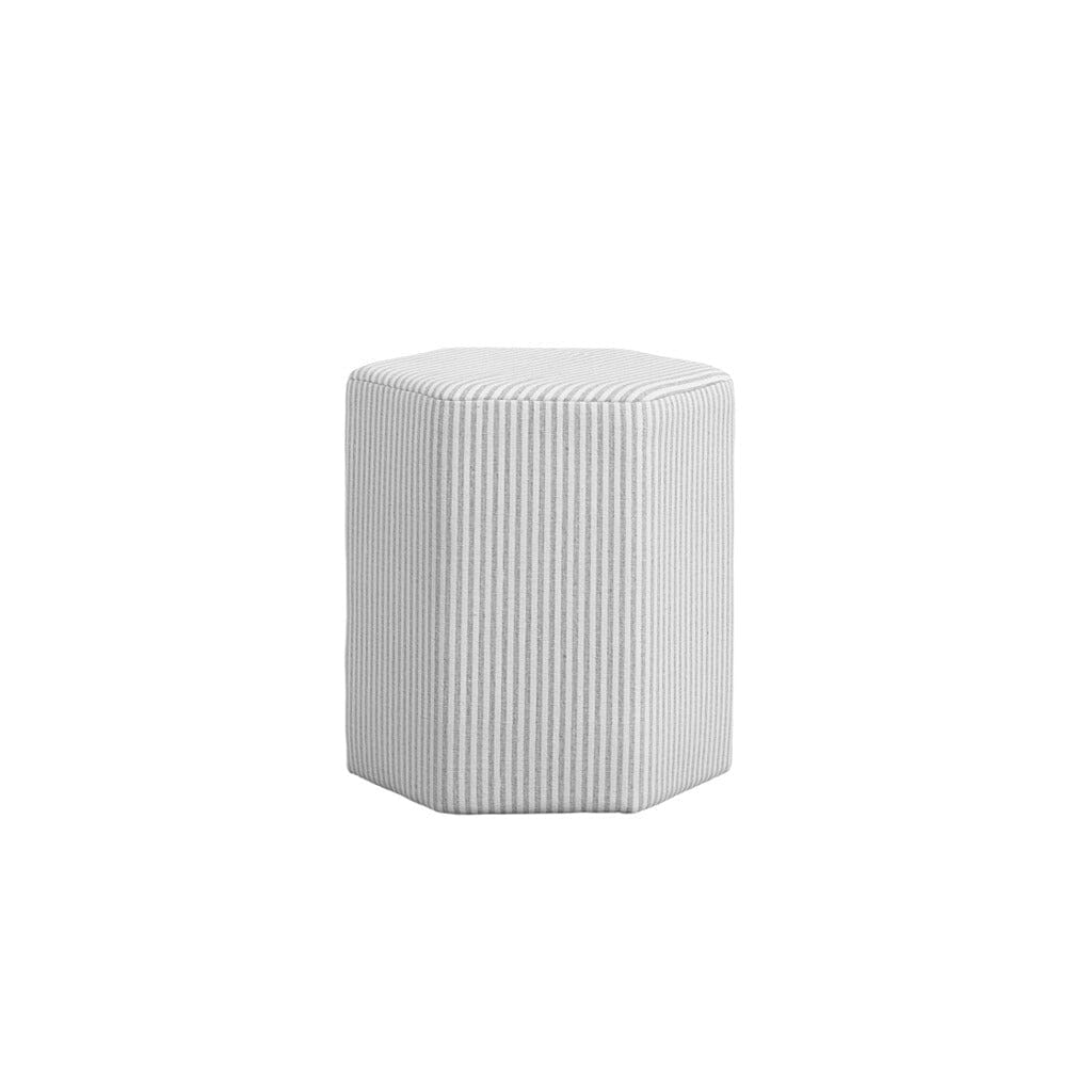 Rhodes Grey Pinstripe Hexagonal Decorative Stool Furniture