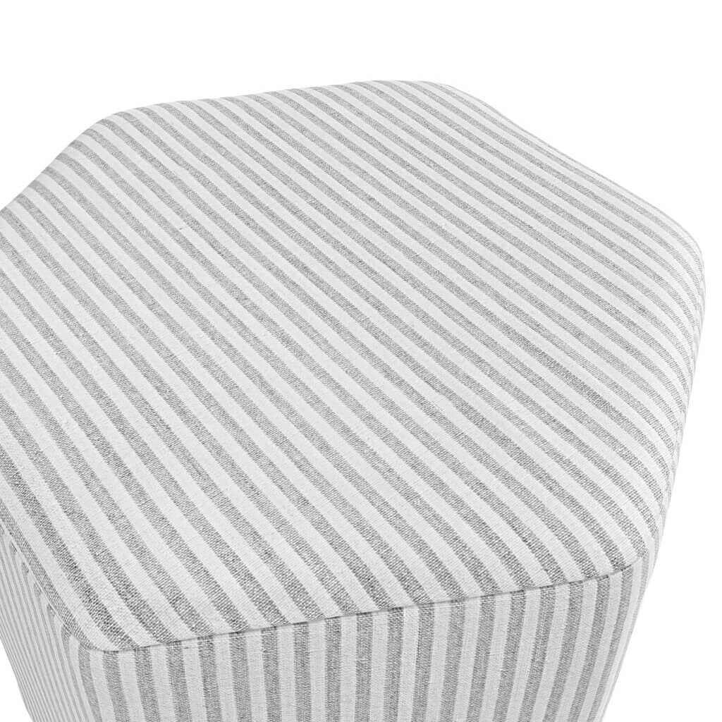 Rhodes Grey Pinstripe Hexagonal Decorative Stool Furniture
