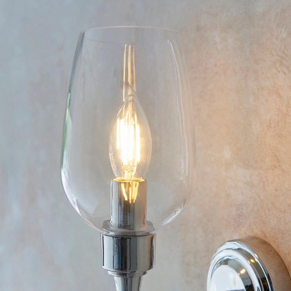 Ridgeton Nickel & Glass Wall Light Lighting