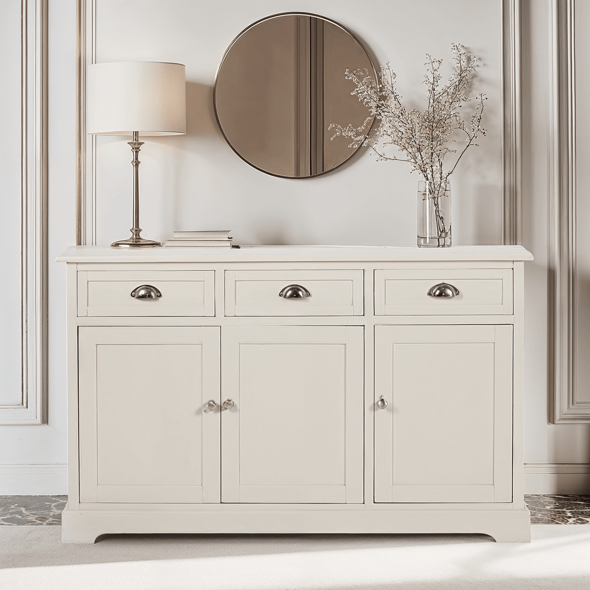 Rosanna Cream 3 Drawer 3 Door Sideboard Furniture