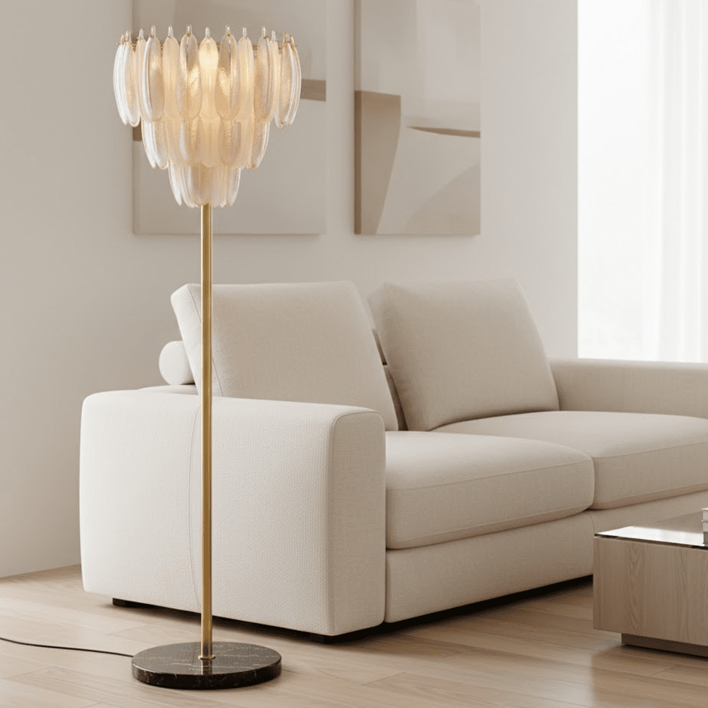 Rue Brass Chandelier Floor Lamp Lighting