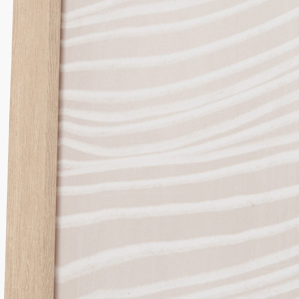 Sadie Natural & White Abstract Canvas Wall Art with Wooden Frame Accessories