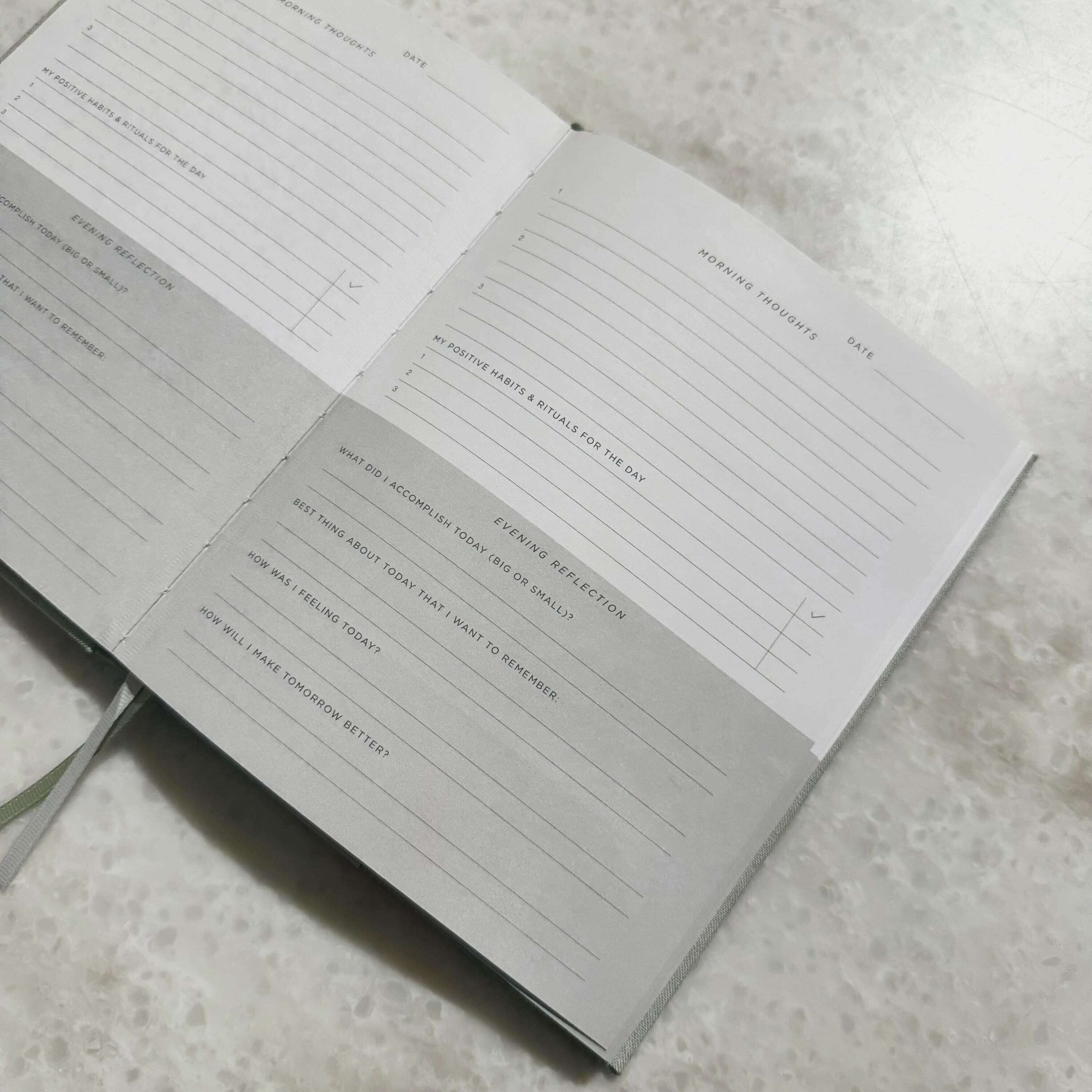 Sage Green Mindfulness Journal Notebook Accessories