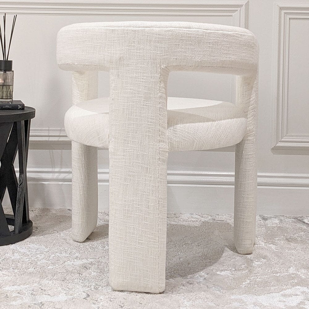 Samira Cream Curved Accent Chair Furniture
