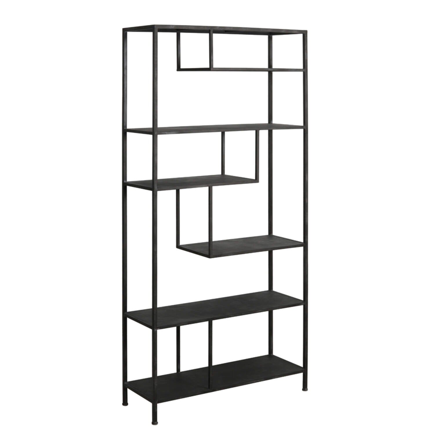 Sannia Antique Black Tall Shelving Unit Furniture