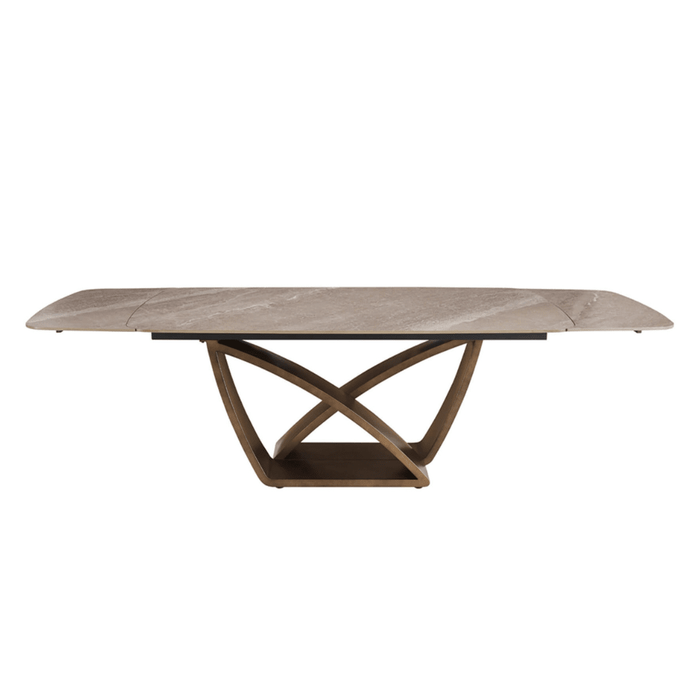 Sarzana Bronze Extending Rectangular Dining Table with Stone Top Furniture