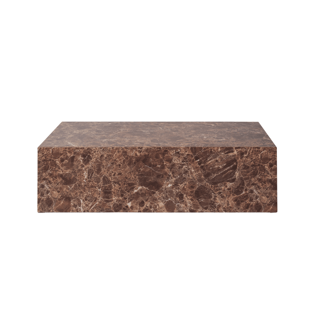Savannah Brown Marble Effect Rectangular Coffee Table Furniture