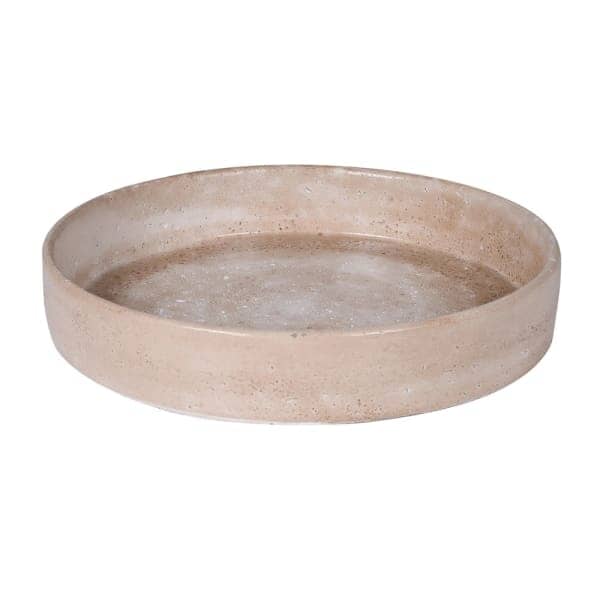 Seanna Taupe Distressed Round Decorative Tray Accessories