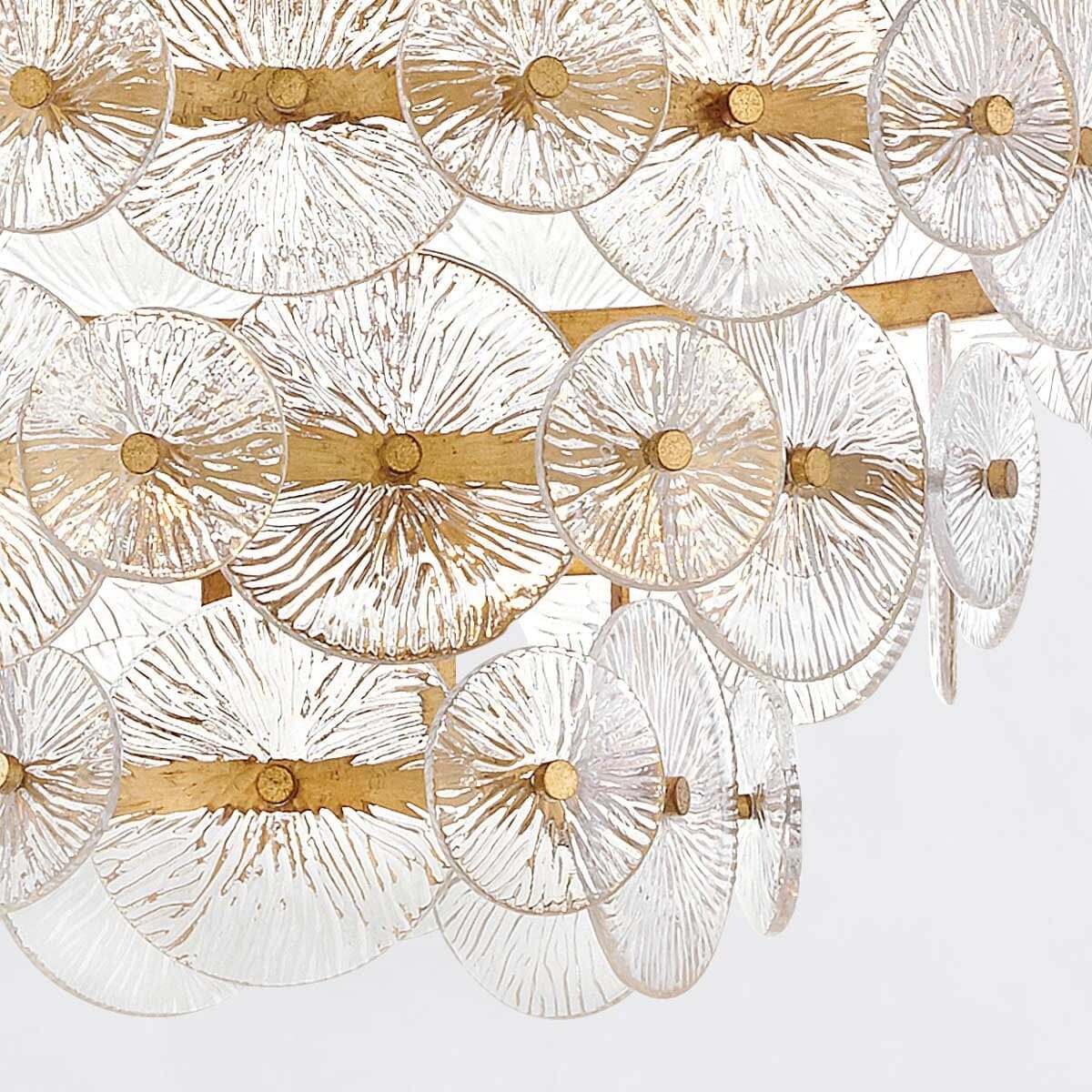 Selene Gold 16 Light Chandelier with Round Glass Detailing Lighting