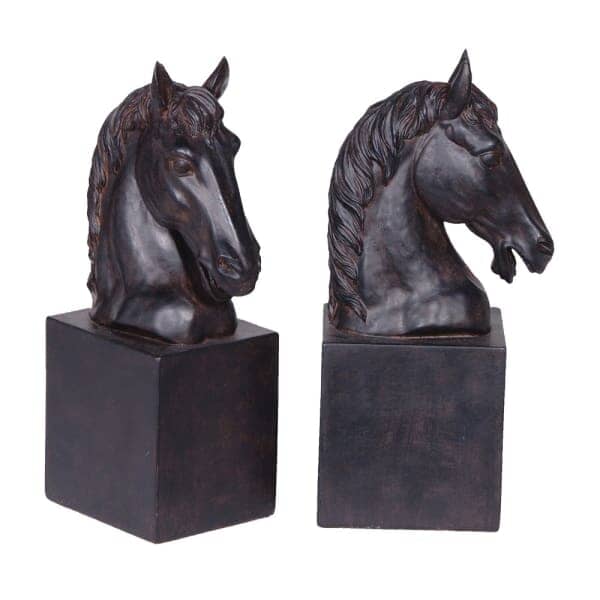 Serafina Black Horse Head Decorative Bookends Accessories