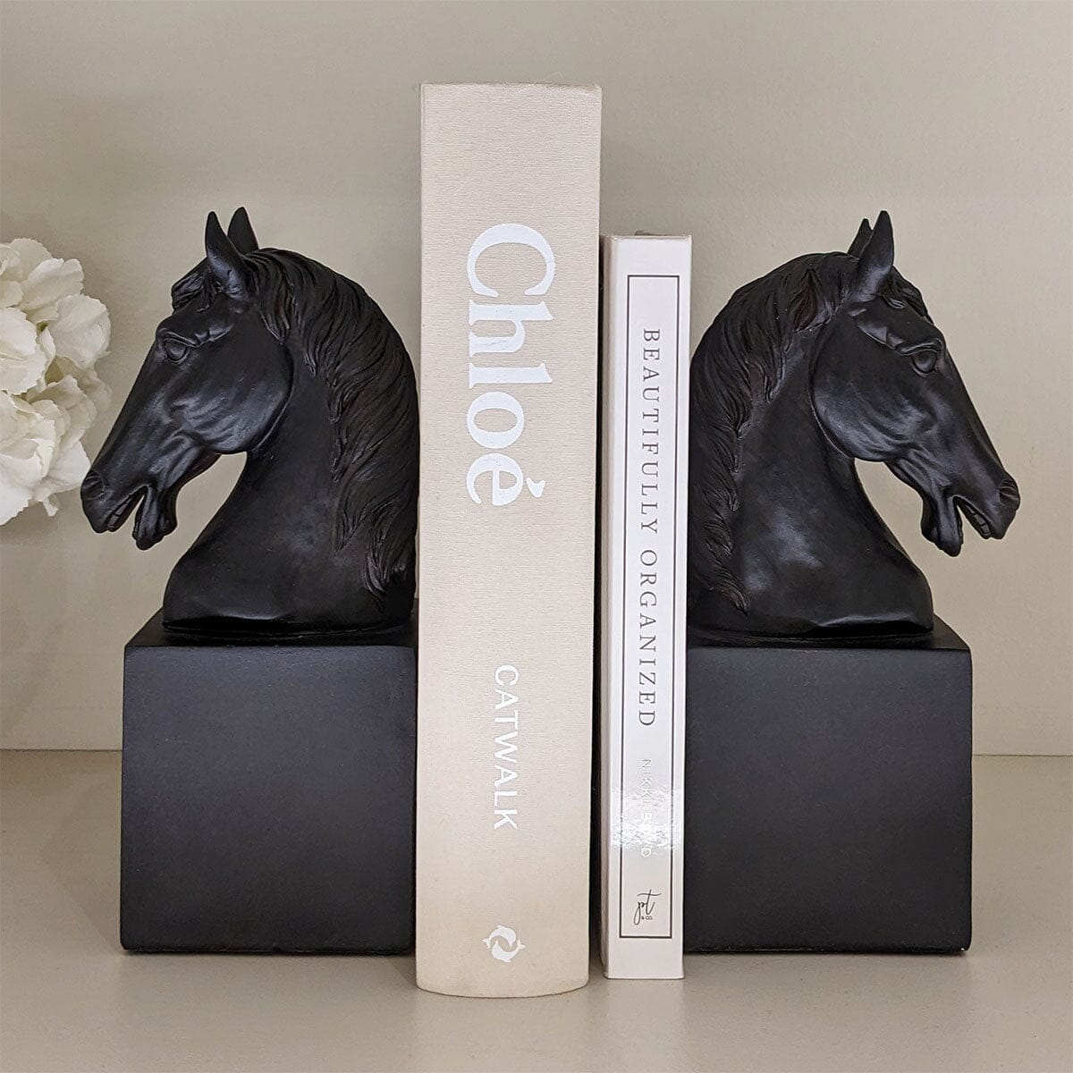 Serafina Black Horse Head Decorative Bookends Accessories