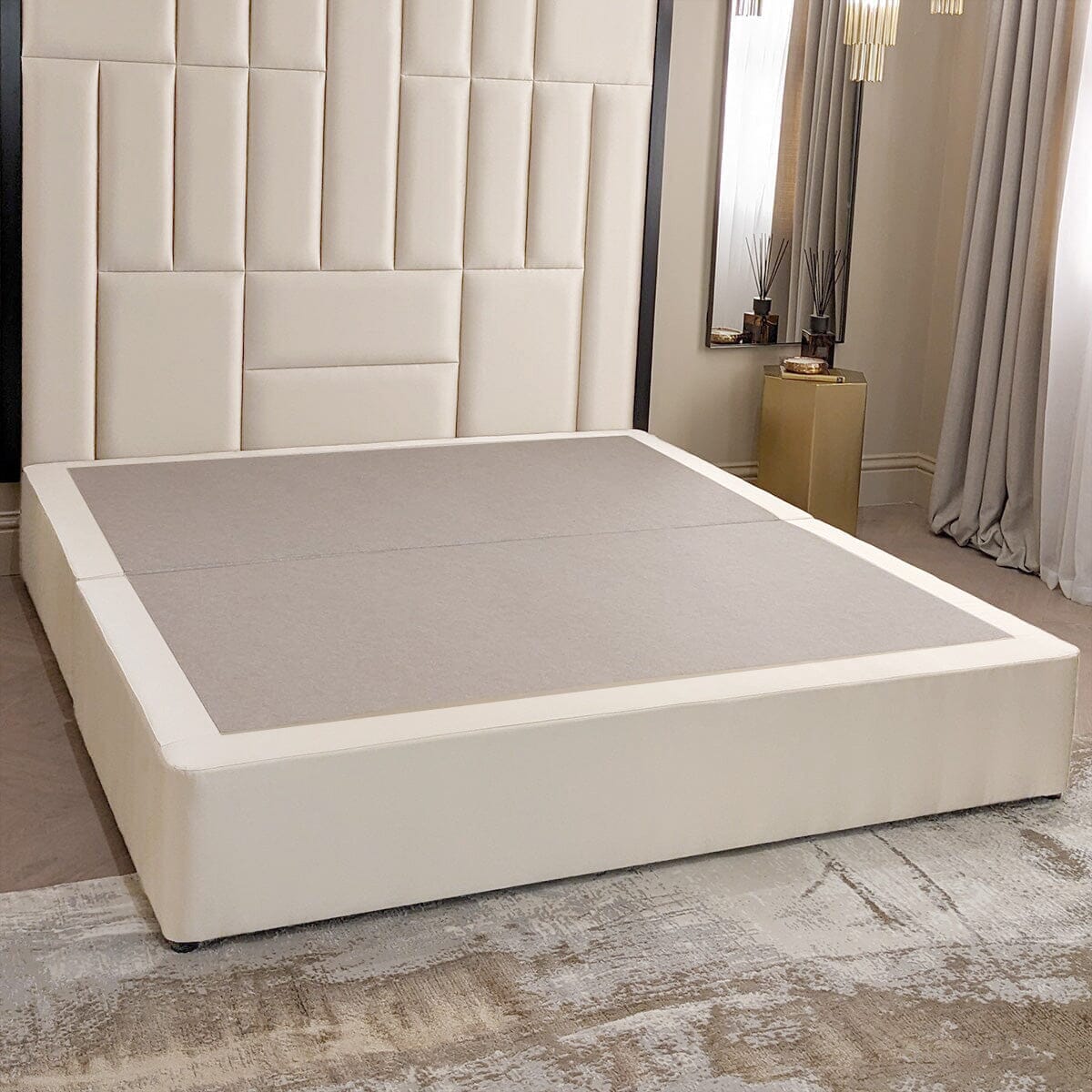 Serena Vanilla Standard Divan Bed Base Beds and Headboards