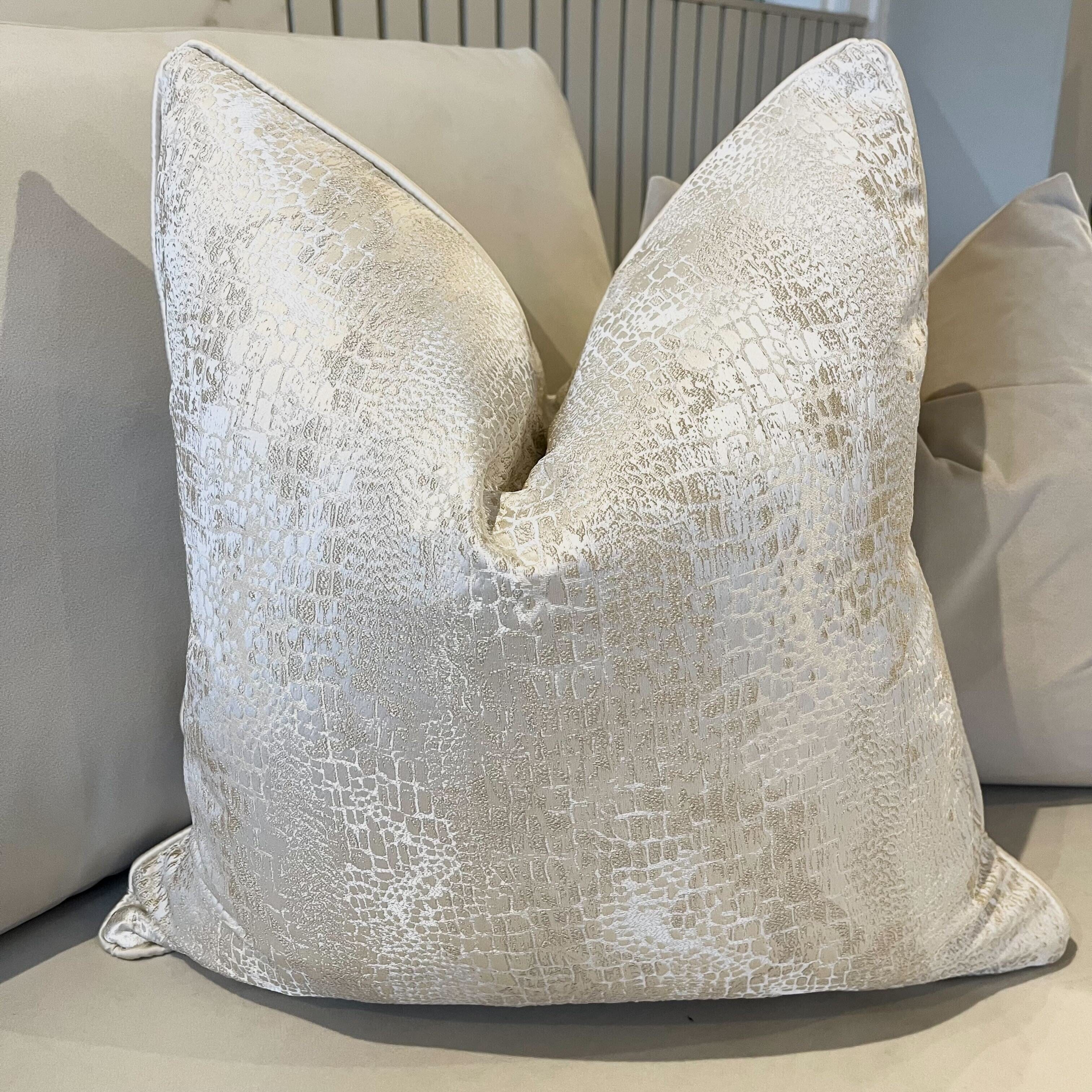 Serpentine Ivory Snake Print Cushion- 50x50cm