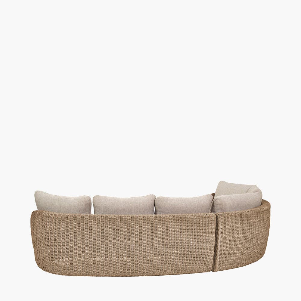 Sevilla Natural Wicker Outdoor Curved Sofa & Footstool Set Outdoor