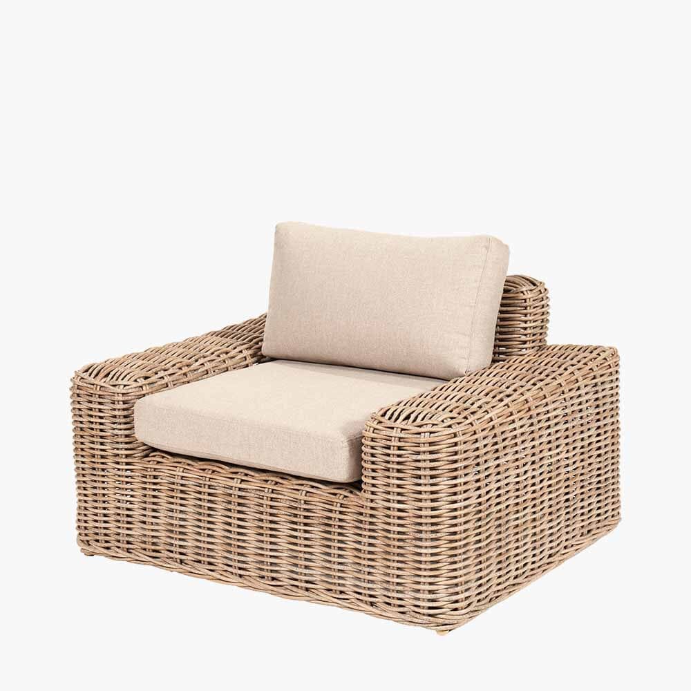 Seville Neutral Chunky Rattan Outdoor Lounge Sofa Set Outdoor