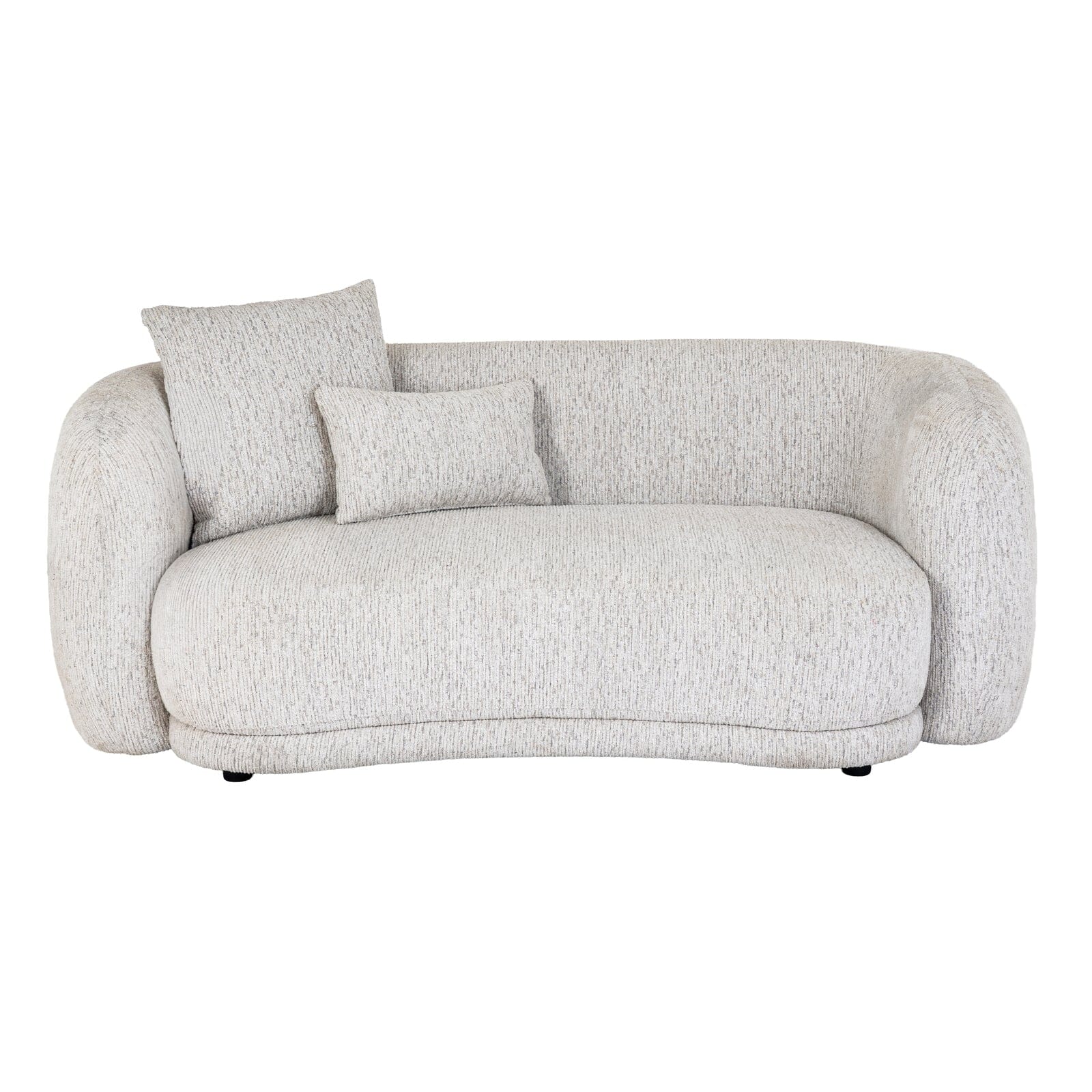 Shella Cream Textured Curved 2 Seater Sofa Sofa