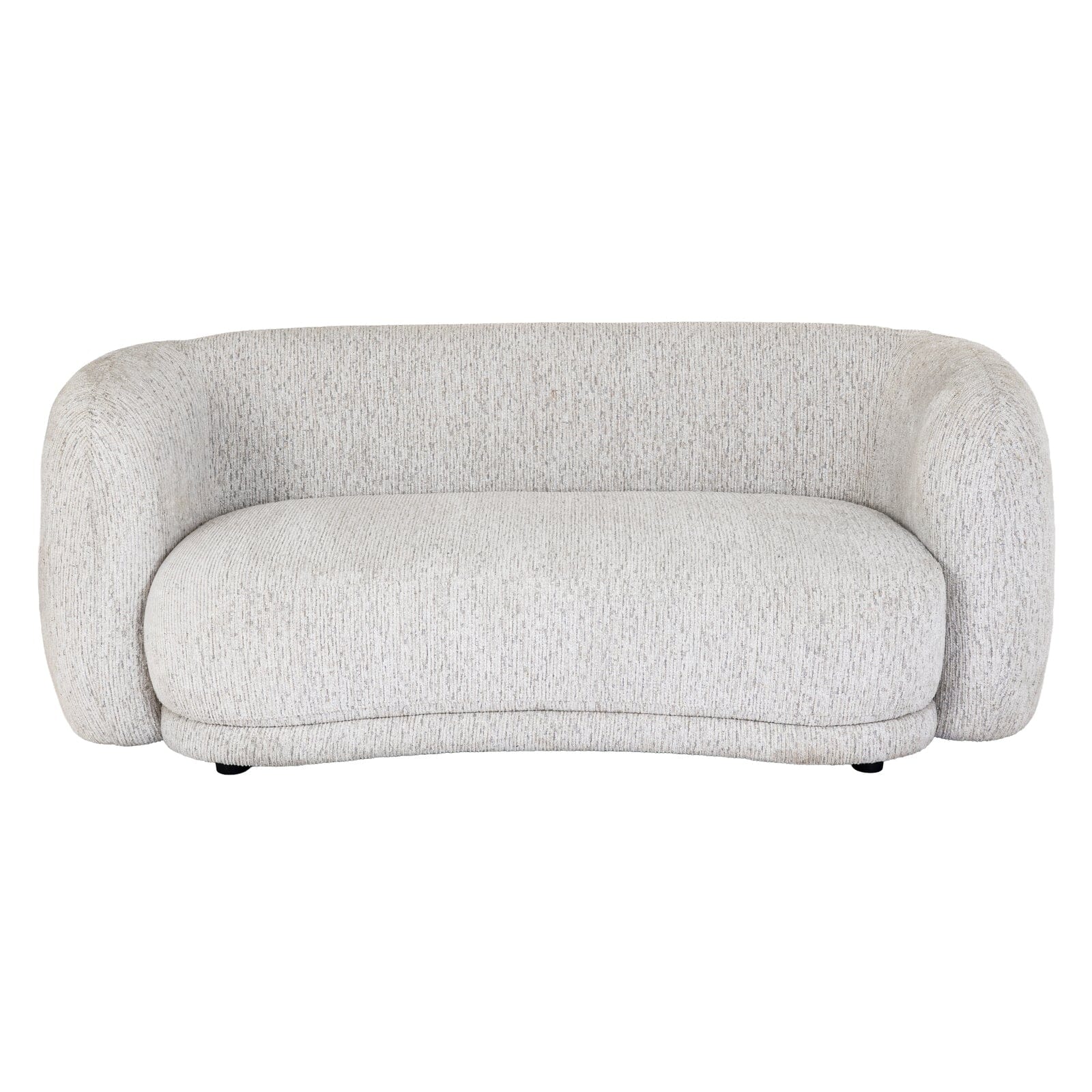 Shella Cream Textured Curved 2 Seater Sofa Sofa