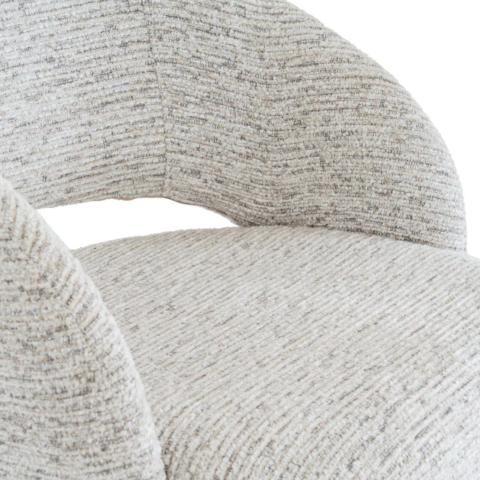 Shella Cream Textured Curved Dining Chair with Black Legs Furniture