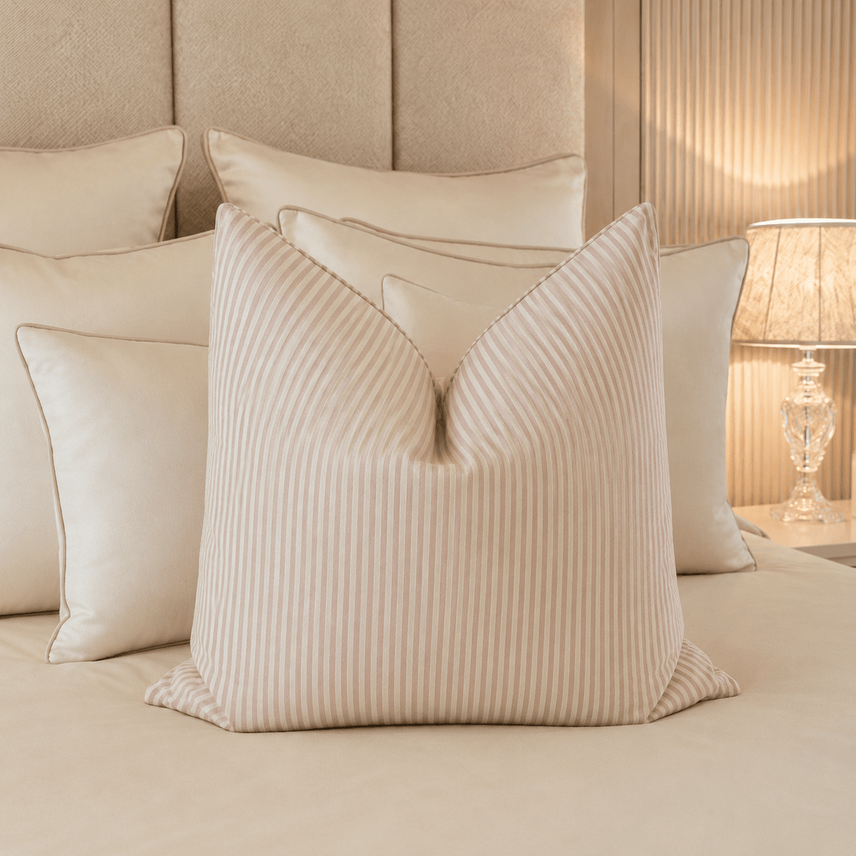Shoreham Pink Stripe Cushion Cover - 50x50cm Textiles