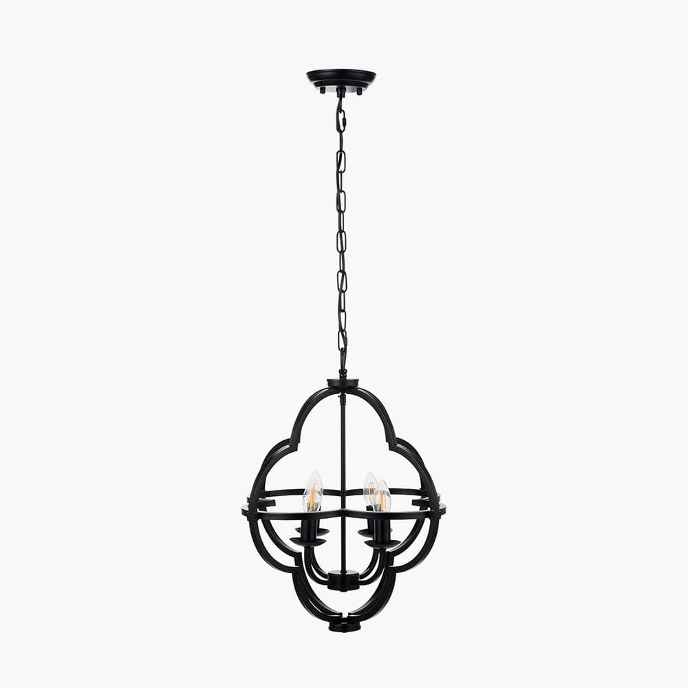 Sienna Black Metal 4 Light Pendant Ceiling Light Lighting