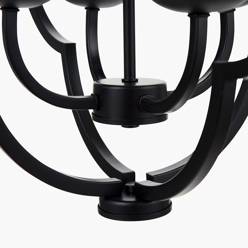 Sienna Black Metal 4 Light Pendant Ceiling Light Lighting