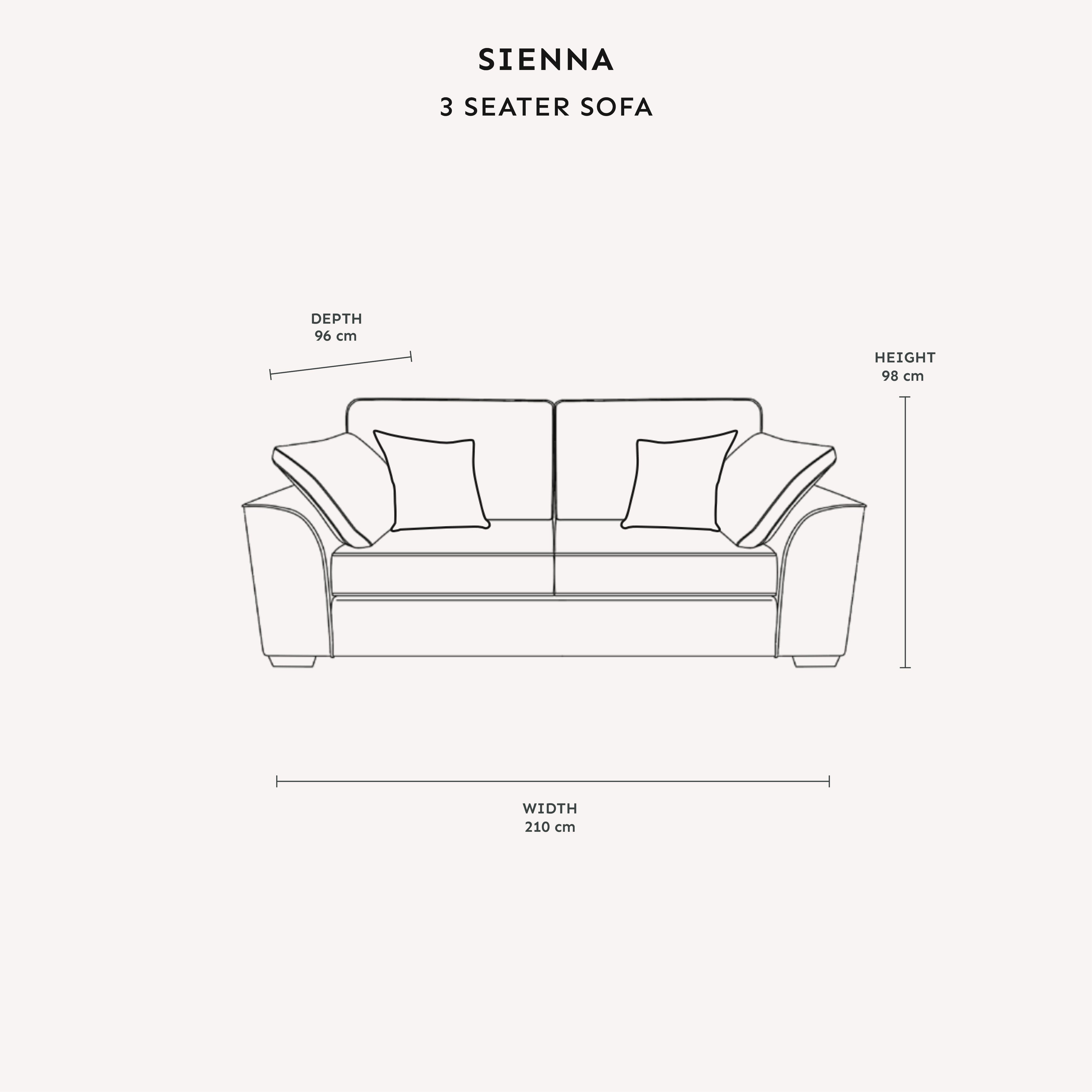 Sienna Ivory Textured Chenille Sofa Range Sofa 3 Seater