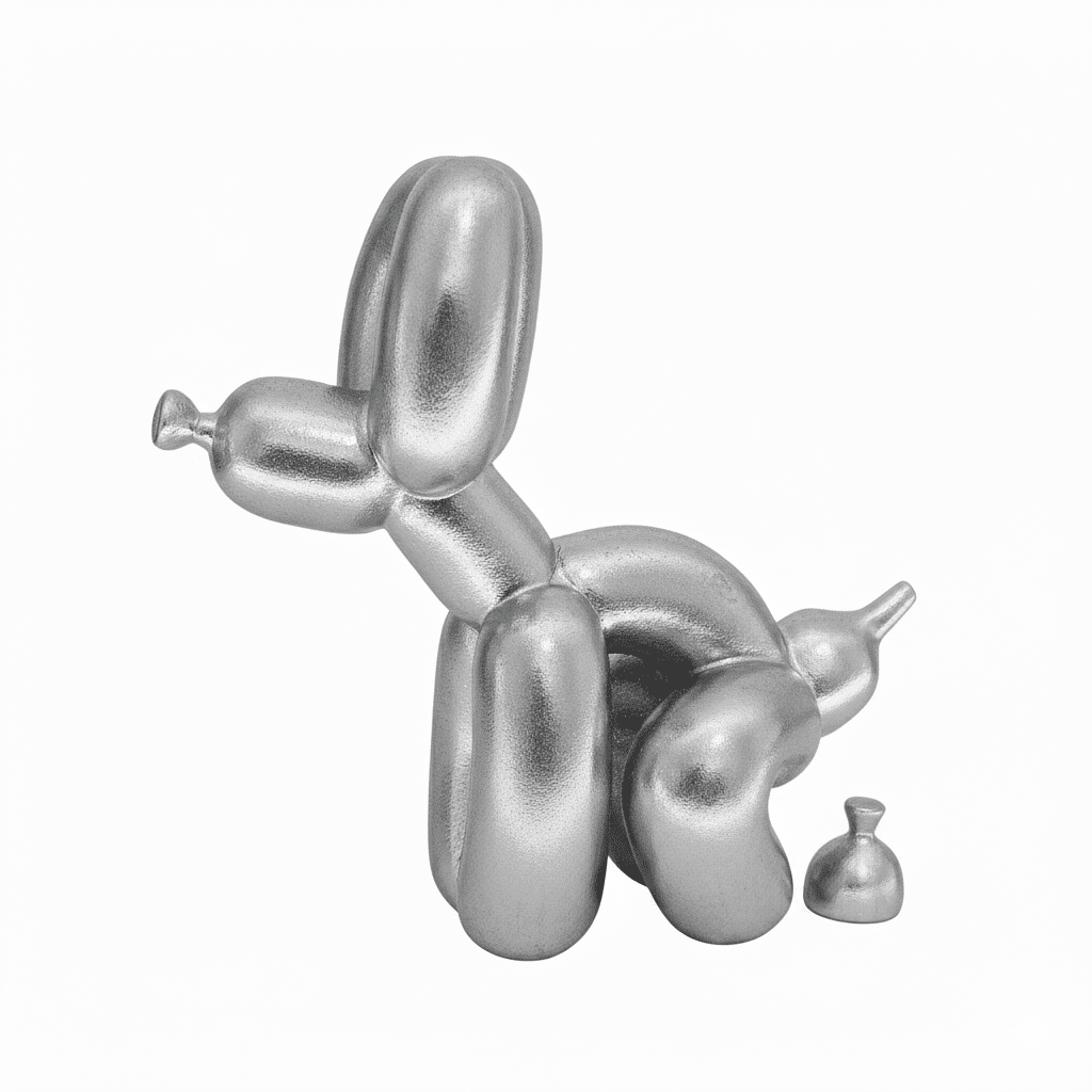Silver Squatting Decorative Balloon Dog Ornament Accessories