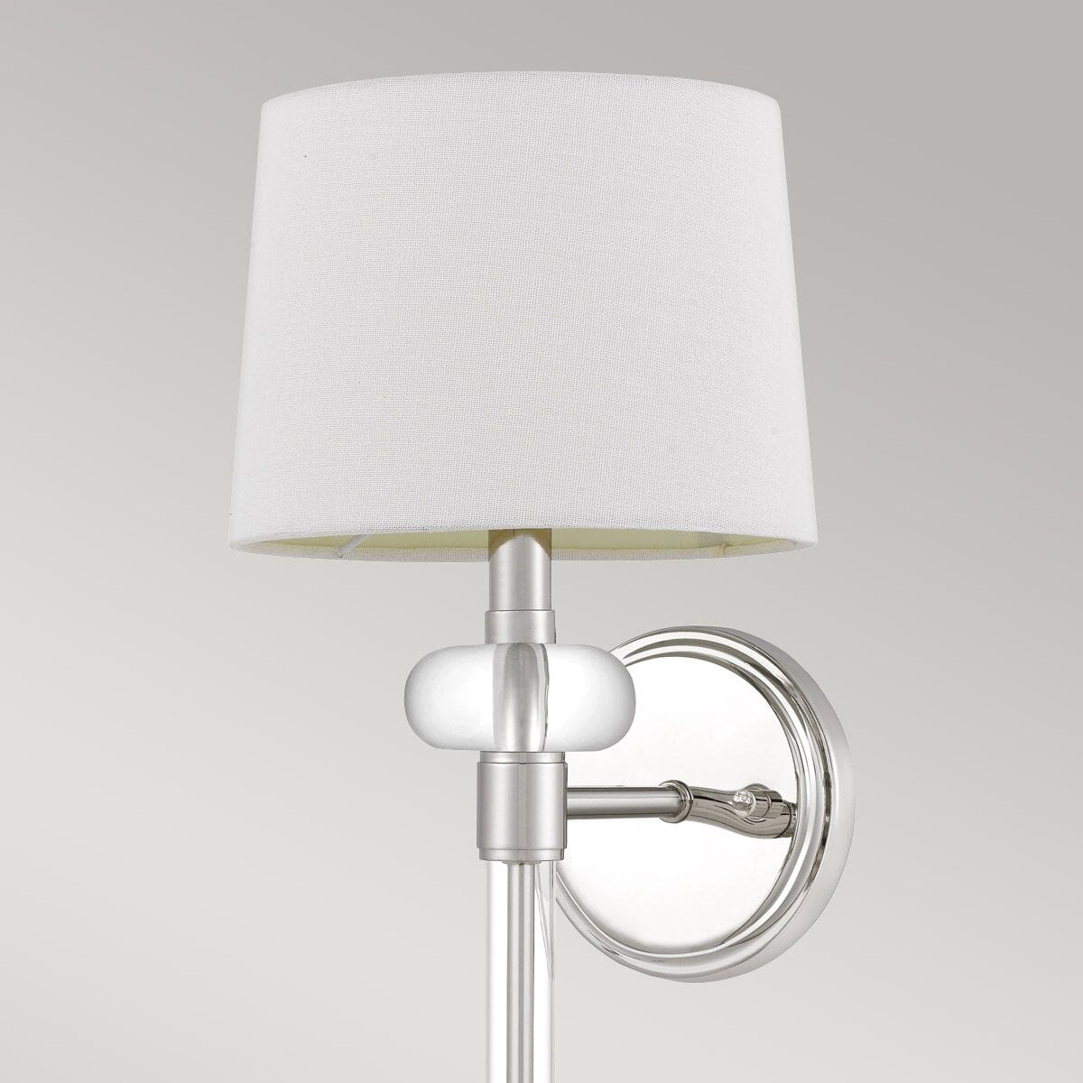 Smithson Chrome & Glass Wall Light with White Shade Lighting
