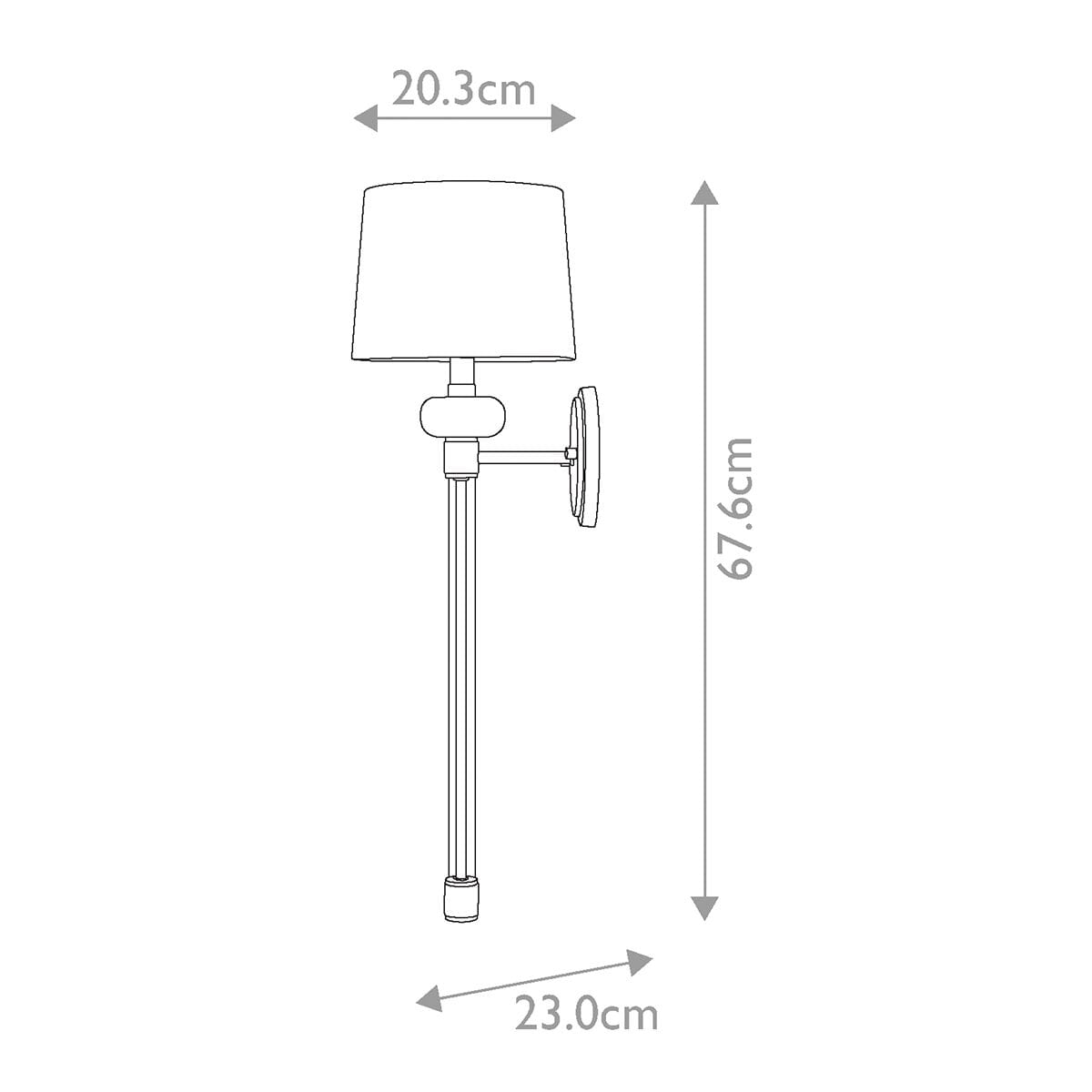 Smithson Chrome & Glass Wall Light with White Shade Lighting